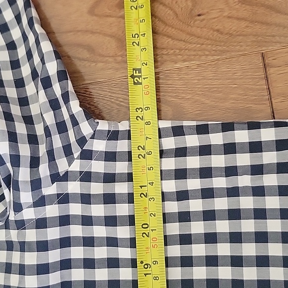 Untuckit it Wrinkle Free Long Sleeve Button Down Shirt Blue White Check Large - Picture 6 of 7